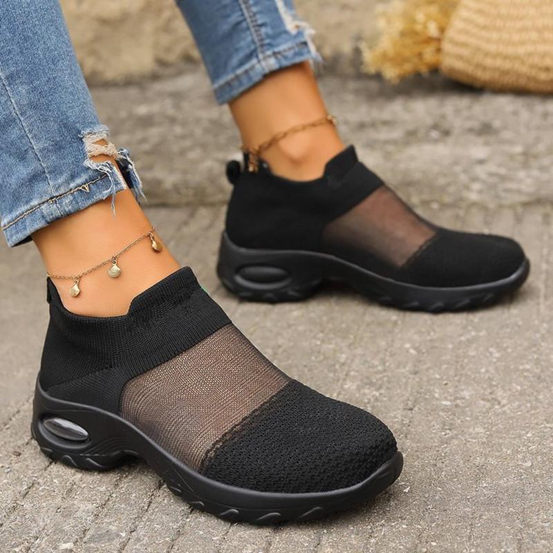 

Обувь для весны и осени. Кроссовки больших размеров. Женские дышащие кроссовки для отдыха с мягкой подошвой. 43 чёрный