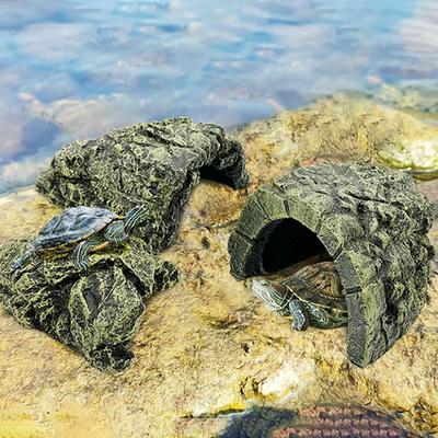 Harzschildkröte Sonnenplatz Versteck Lebensraum Landschaftsdekor Schildkrötenschutz Aquarium Landschaft Haus Garnelen