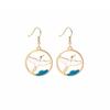 Fun Cartoon Asymmetrical Oil Drop Earrings, Guochao Panda Animal Fruit Earrings, Cute Mushroom Leaf Earrings