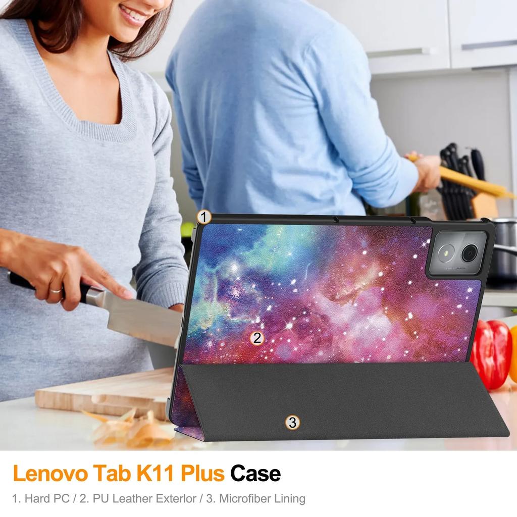 For Tab K11 Plus Case 11.45 inch TB230XC TB352FU PU Folding Stand Smart Cover for Tab M11 Plus Tablet Case
