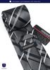 [HISDERN] Business Tie and Pocket Square Set for Men - Brand Tie 3-Piece Set - Navy Stripe Pattern - Business, Job Hunting, Father's Day Gift A3-02