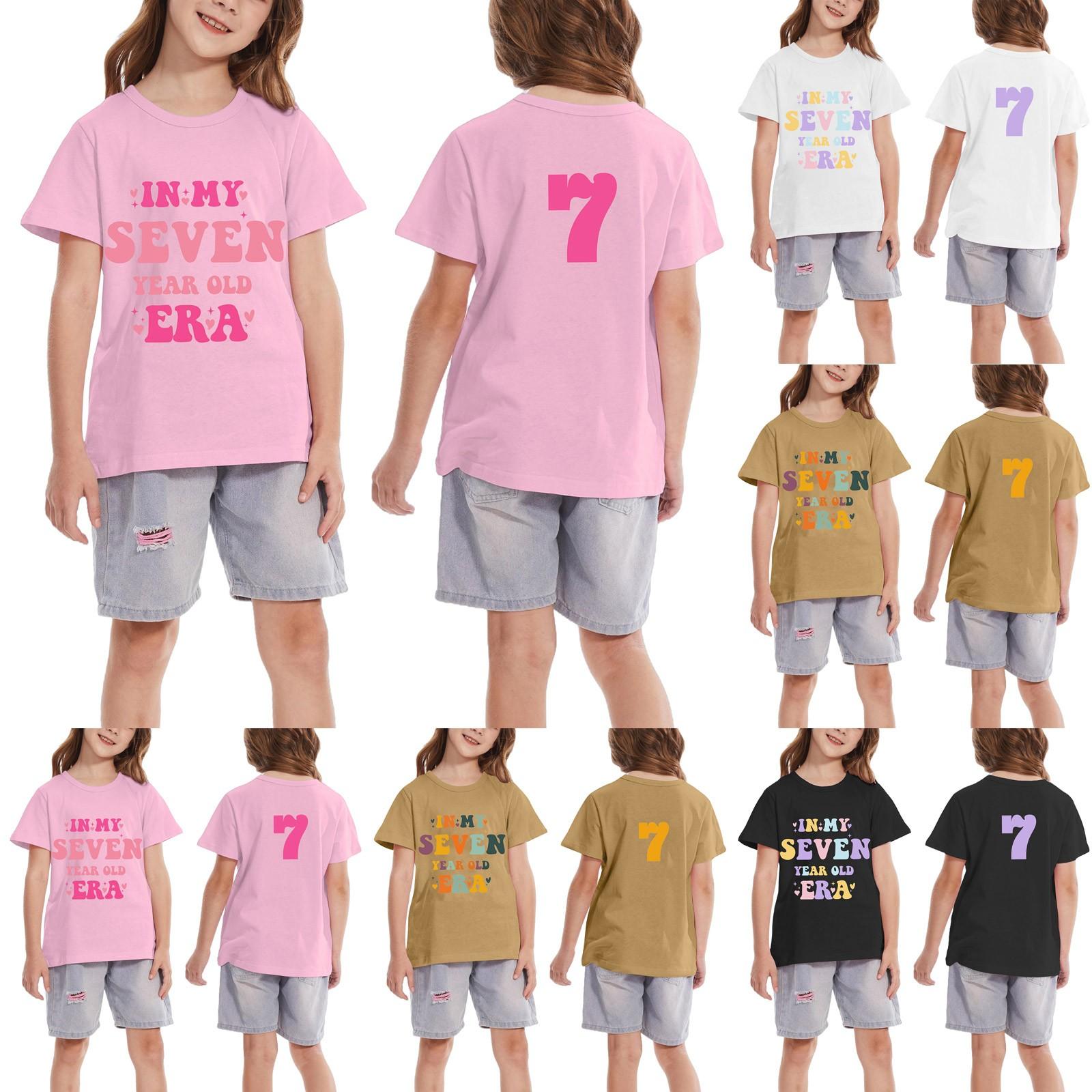 

Toddler Girl Boy Shirt Birthday T-Shirts Kids Shirts 7 Years 120