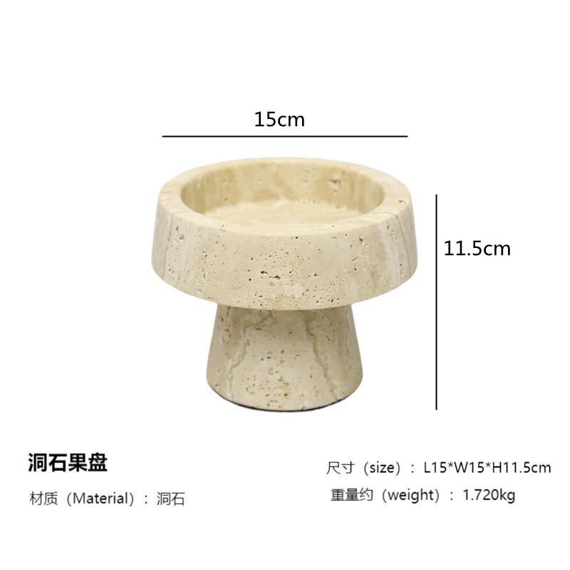 

Natural Marble Tray, Beige Limestone Fruit Tray, Jewelry Storage Tray, Living Room Decoration Ornaments, Desktop Storage Rack
