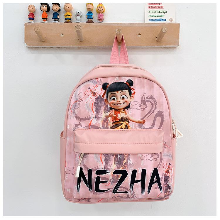 

Школьный рюкзак Нечжа милый мультяшный рюкзак детский легкий повседневный школьный рюкзак спина розовый