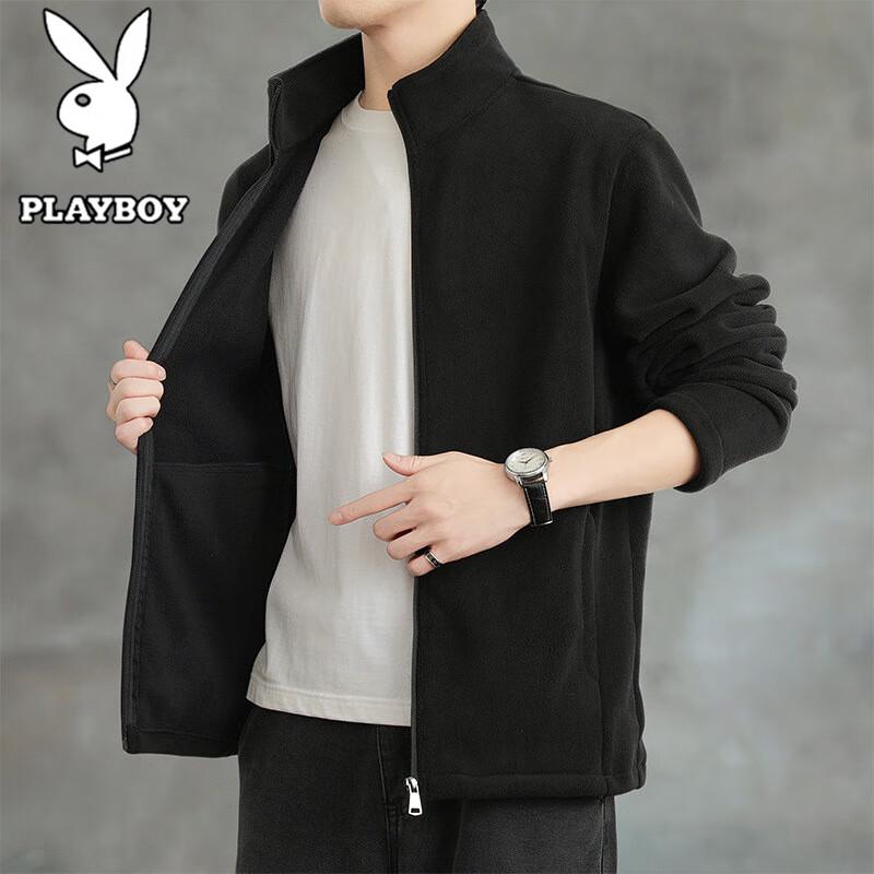 PLAYBOY Men's Fall/Winter Stand-Collar Cardigan Jacket