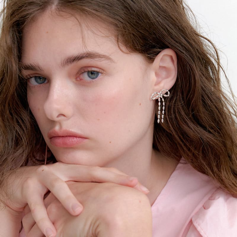 OVLA Vintage Ribbon Drop Earring_2color JE046