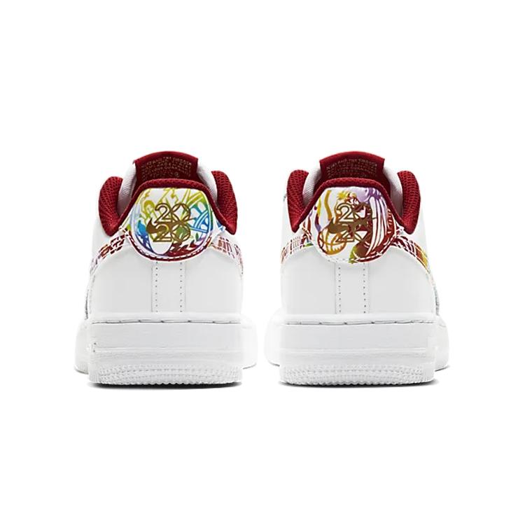 Nike Air Force 1 CNY Abriebfeste Low-Top Kinder-Skateboardschuhe Hilfe Weiß Kinder im Alter von 3-7 Jahren CU2981-191