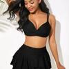 Sexy geteilter hochtaillierter Rüschenprint Bikini Badeanzug Damen Bikini-Stil