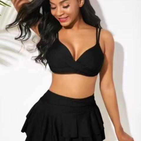 Sexy geteilter hochtaillierter Rüschenprint Bikini Badeanzug Damen Bikini-Stil