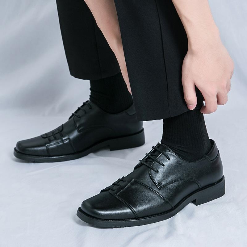 48 Square Head Leather Shoes Men's Business Dress Casual Fashion Trend Shoes Wedding Party Wedding Shoes