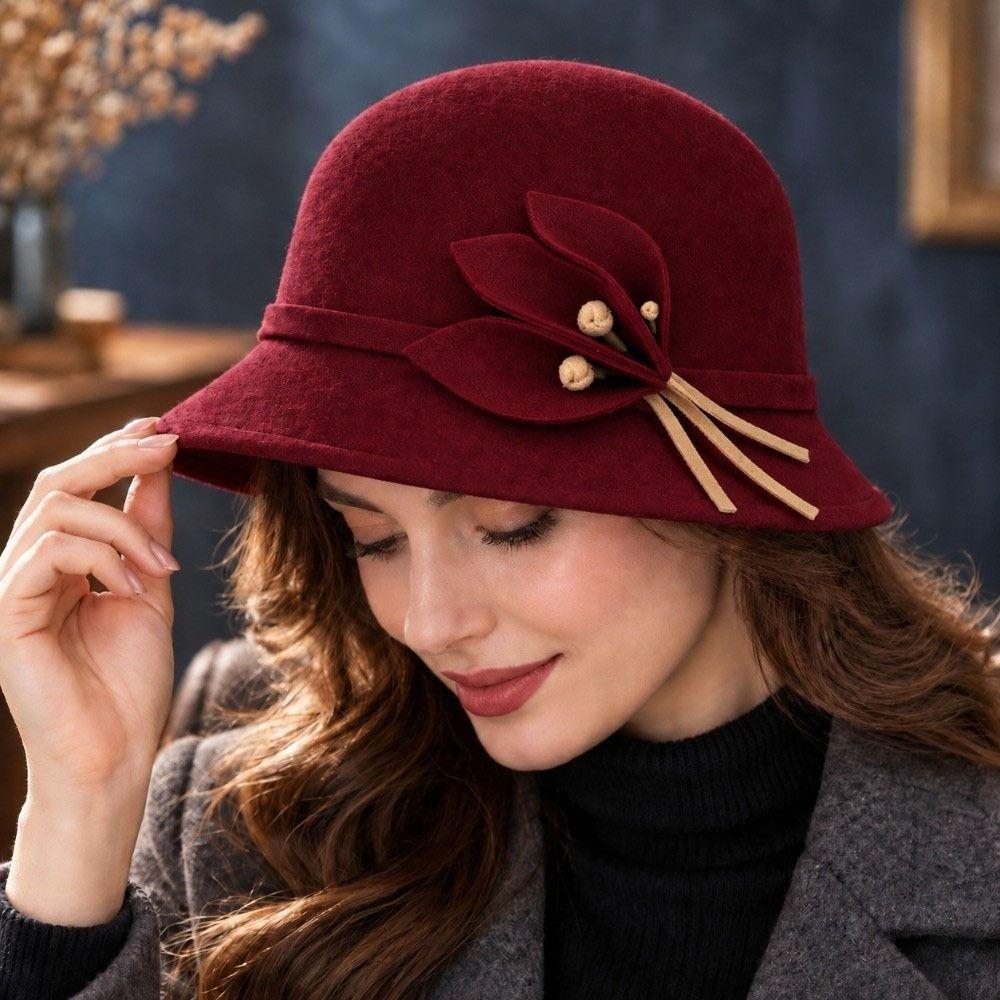 Bowknot Decoration Bowler Hat Autumn Winter Bucket Hat Retro Fisherman Cap  Wedding Ceremony