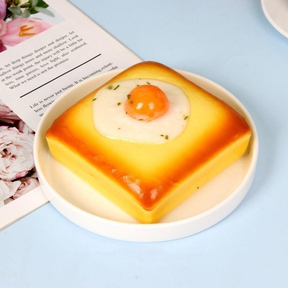 3D Realistic Fried Egg Toast Toy Stretchable Realistic Food Toy New Hand Relax Toy Stress Relief
