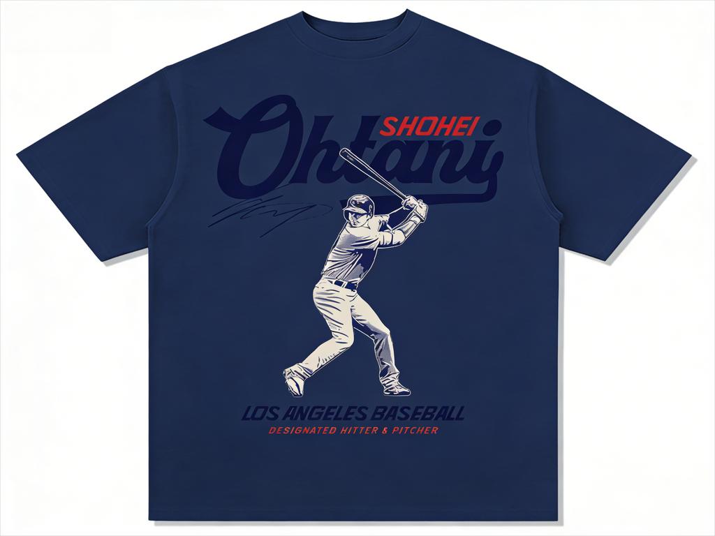 Masahiro Ohtani Baseball Star High Street Tshirt 2026 SpringSummer Adult roundneck pure cotton breathable casual streetwear