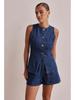 Spring/Summer 2025 European & American Fashion Sleeveless High Waist Loose Denim Shorts Set