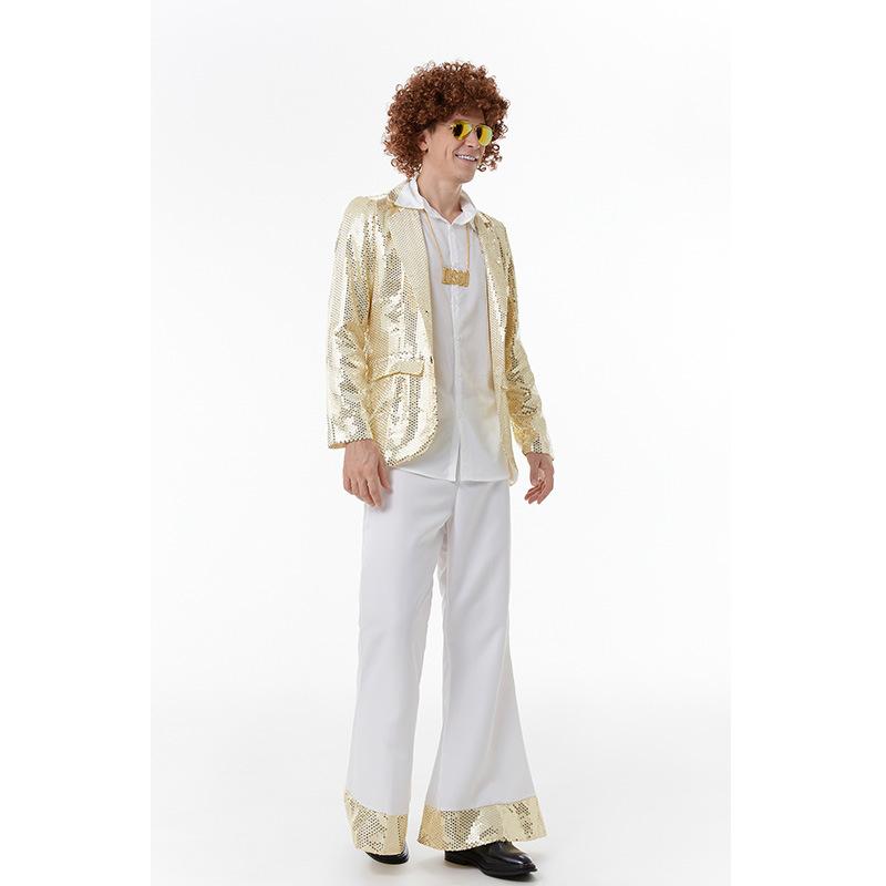 Cosplay Spring New Men's Casual Dance Sequins Suit Halloween Hip Hop Suit