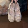 Spring New Women's Thick Heel Single Shoes Round Head Shallow Mouth Metal Buckle Waterproof Non-slip High Heels