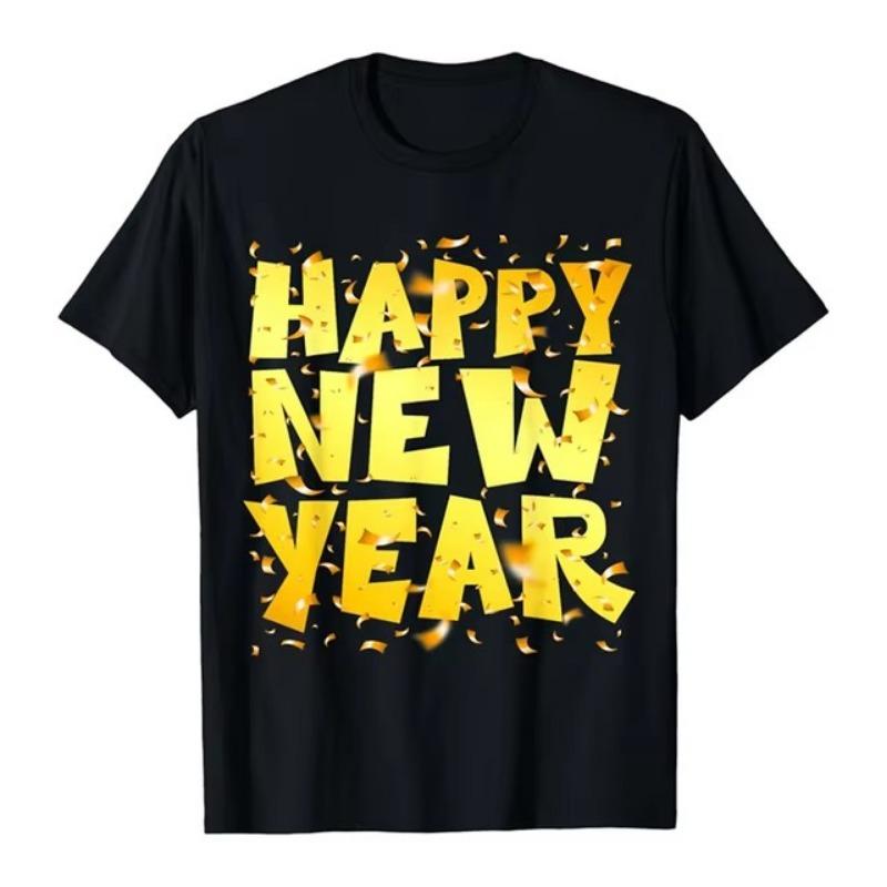 Šťastný nový rok 2025 3D tištěné tričko ležérní móda unikátní vzor tričko veselé Vánoce festival trendy populární tričko top