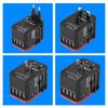 Universal Travel Adapter Plug 4 USB Ports Type C Sockets Converter for (Red)