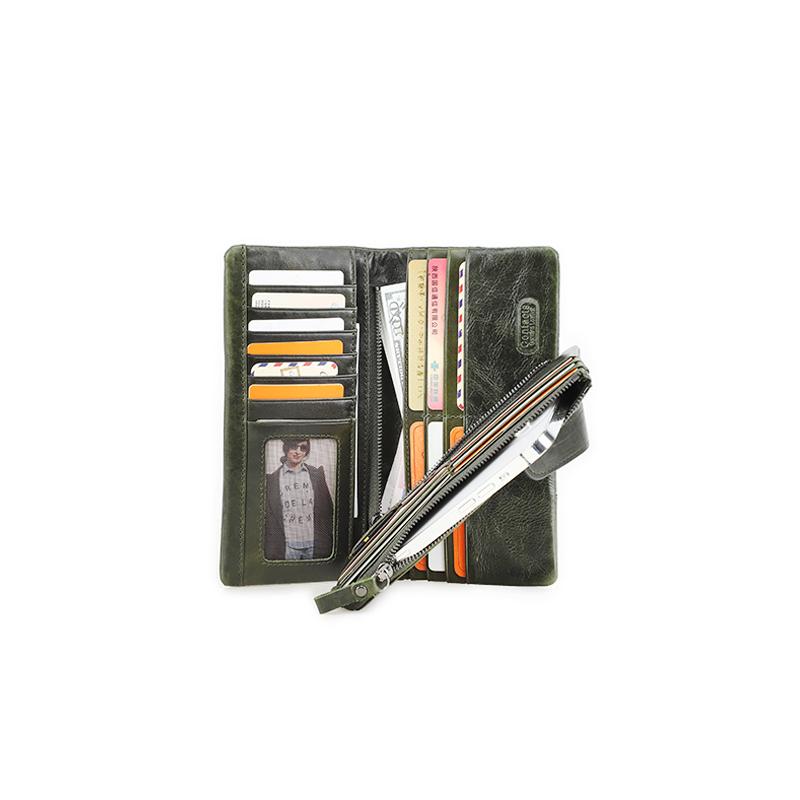 CONTACT'S portfele z prawdziwej skóry dla kobiet długa torebka posiadacze kart Hasp damski portfel ze sprzęgłem na telefon komórkowy