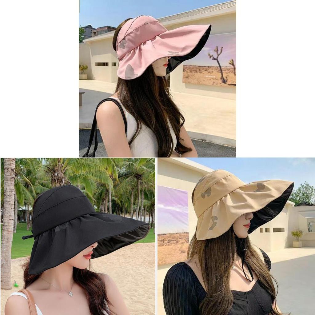 Sun Protection Wide Brim Hat With Breathable Polyester For Women Summer Beach Sun Hat