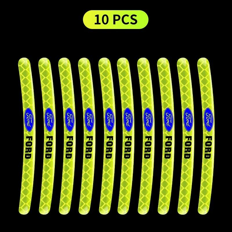 Horké Reflexní Samolepky na Kola Auta Svítící Fluorescenční Dekorace Kol Pro Ford Fiesta Mondeo Fusion Explorer Escape Shelby Edg