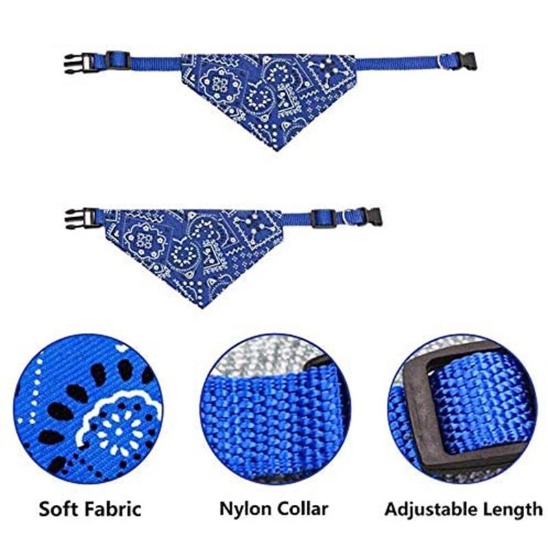 Pet Bandana Collar Scarf for Dogs Puppy & Cat Small Medium Large Dogs Adjustable Collars Red Blue Black Pink Stylish Dog Collar
