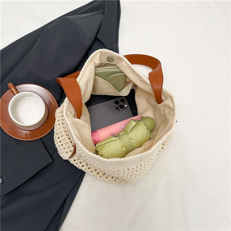 2025 New Ladies Large Capacity Summer Straw Bag, Fashion Simple Trend Ladies Beach Bag, Travel Daily Shoulder Bag