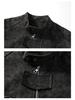 Men's American Retro PU Leather Stand Collar Motorcycle Jacket - Winter Style, Padded, Loose Fit, Versatile and Casual.