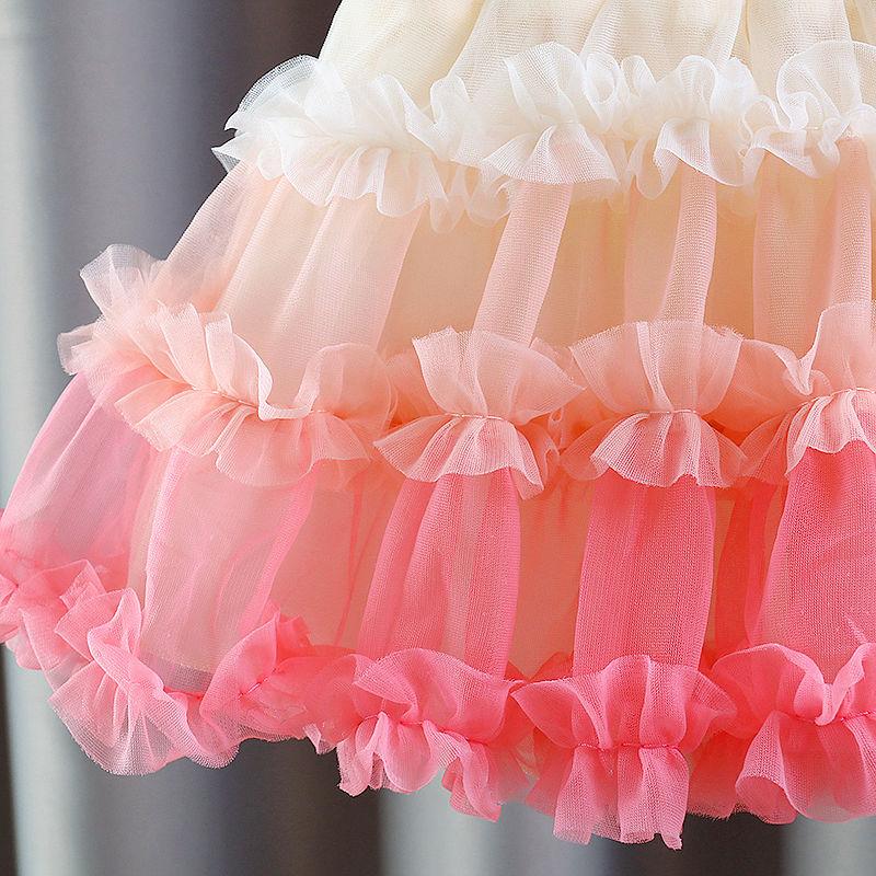 Falda de Media Longitud para Niñas Verano Nuevo Estilo Falda Tutú para Niñas Falda de Hilo Abullonada para Niños Falda Corta de Princesa para Bebé