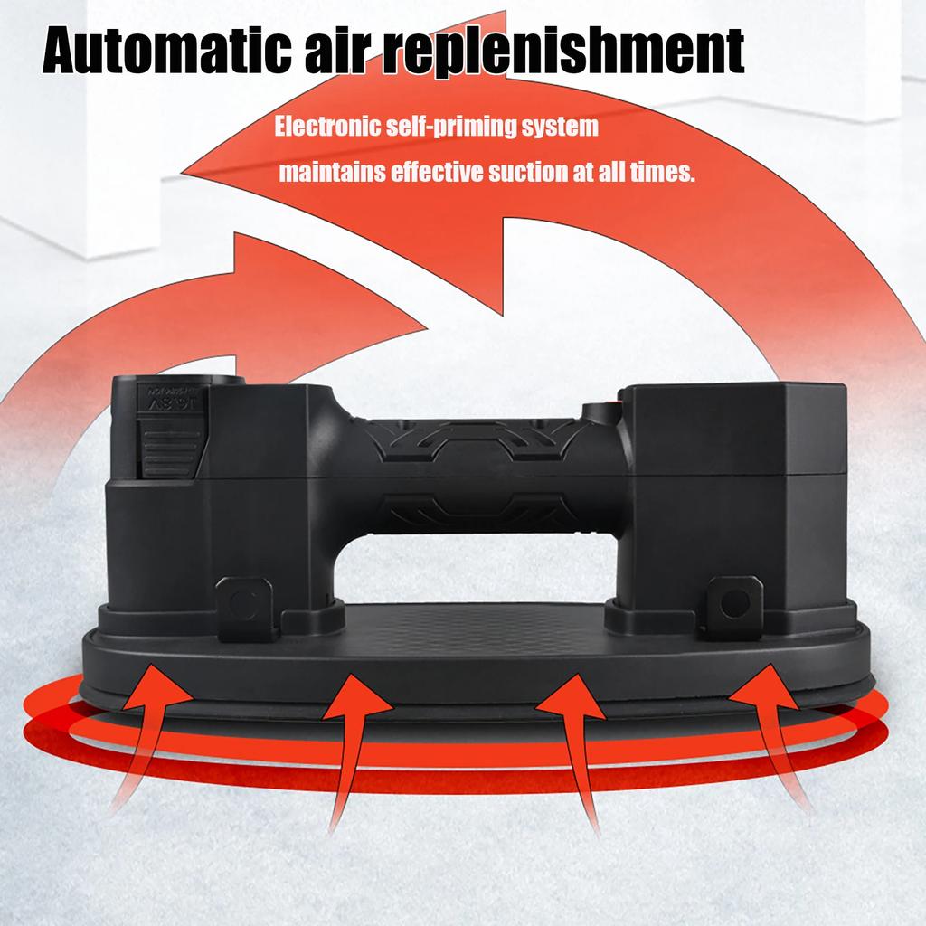 220kg Load Electric Vacuum Suction Cup with Battery Heavy Duty Automatic Replenishing Vacuum Glass Tile Slab Lifting Carry Tool