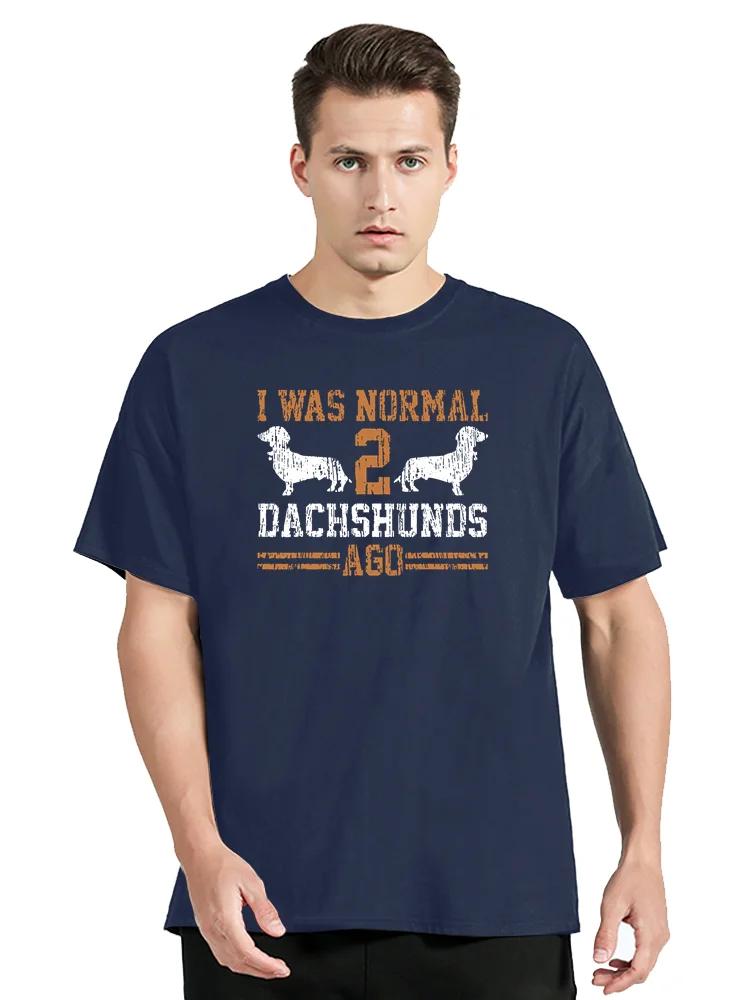 Funny Dachshund Wiener I Was Normal 2 Two Dog Vintage T Shirt Graphic Cotton Tshirt Streetwear Birthday Gifts T-shirt tees