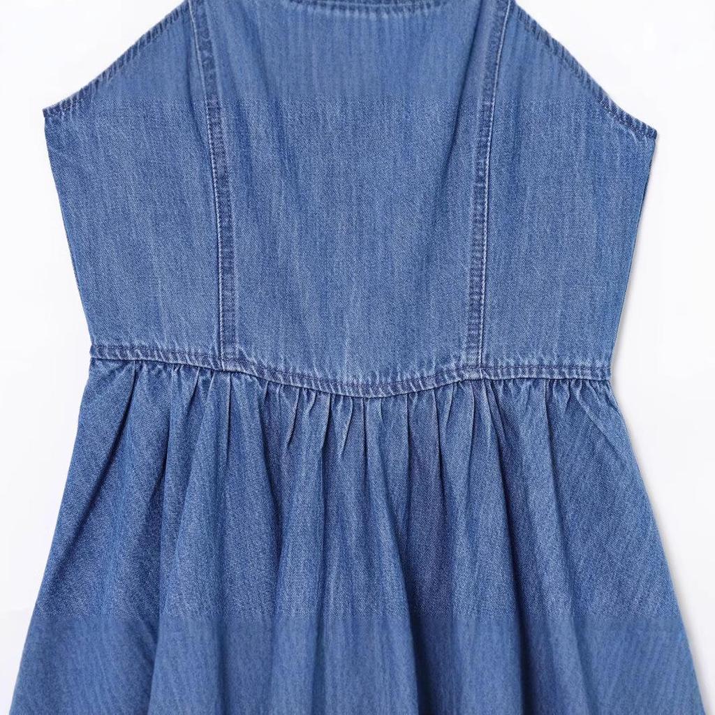 2025 Summer Women's Fashion Flared Hem Denim Dress - European & American Style