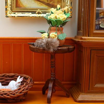 1:12 Bebek Evi Minyatür Yuvarlak Masa Kahve Masası Yan Sehpa Mobilya Ev Model Dekor Oyuncak Bebek Evi Aksesuarları