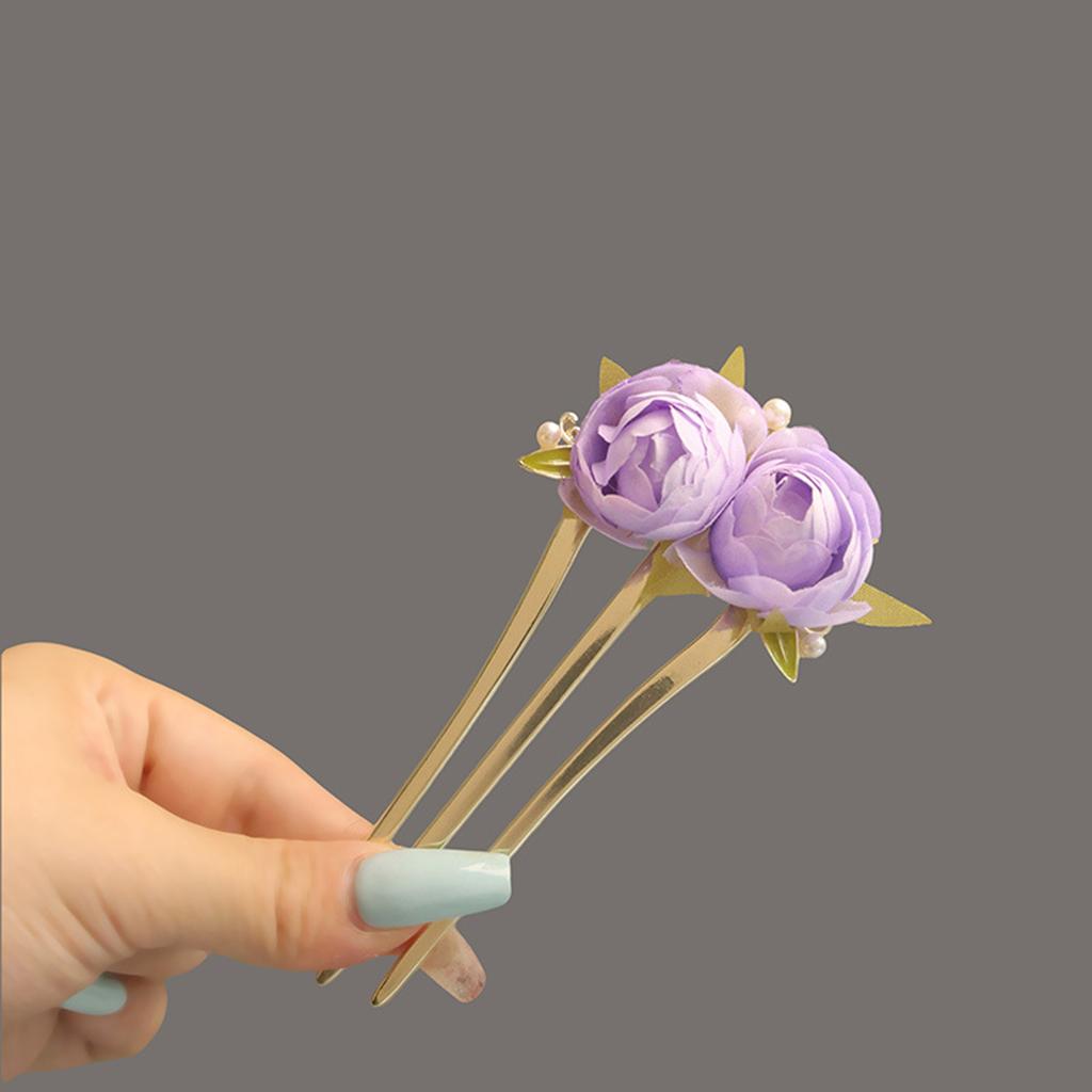 Agrafe de Păr Chinezești Accesorii de Păr 3 Dinți Aliaj Clasic Agrafe de Păr Florale pentru Femei Fete Accesorii Coafură