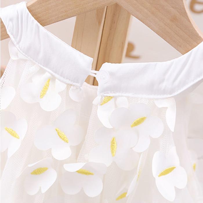 Jentes prinsessekjole sommerkjole barnekjole koreansk stil liten jentes ermeløse kjole Poncho barnekjole