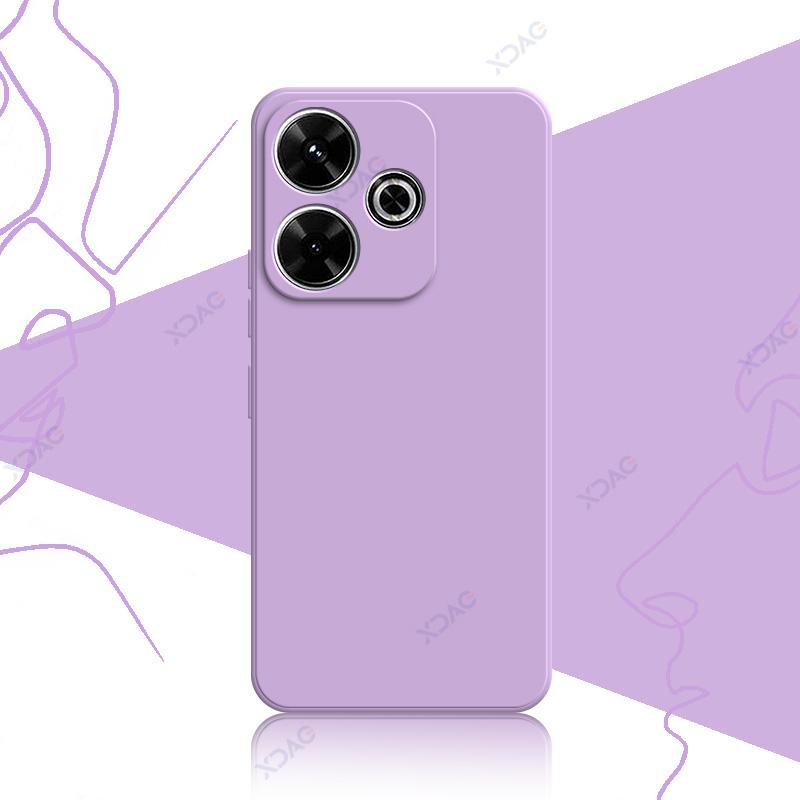 Luxury Square Liquid Silicone Cases for Xiaomi Redmi 13 4G 5G Redmi13 6.79" Global 360 Soft Phone Cover Waterproof Bags