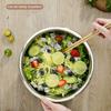 Stainless Steel Round Thicken Kitchen Cooking and Baking Kneading Bowl, Washing Fruit and Vegetable Bowl
