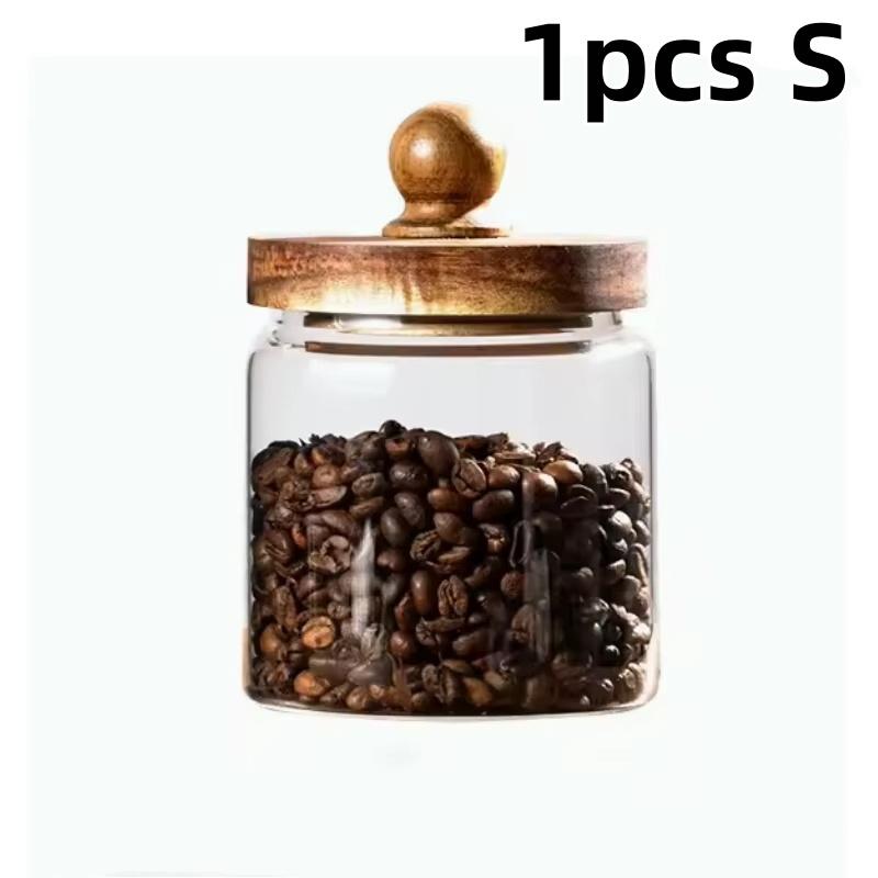 

1pcs Glass Sealed Jar Coffee Tea Airtight Food Containers Hermetic Pots Dustproof Dampproof Storage Tank For Kitchen Accessories