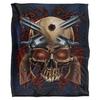 JQ Licensing Silky Skull & Guns Supersoft Blanket