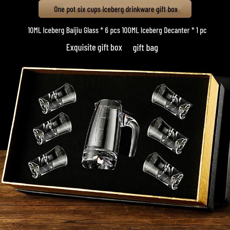 

Набор стаканов для байцзю Shangqi Iceberg с золотой фольгой