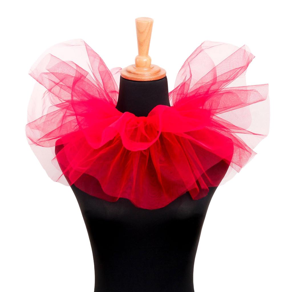 Elizabethan Ruffle Collar Victorian Tulle Collar for Halloween Party and Cosplay Event Clown Collar for Masquerades