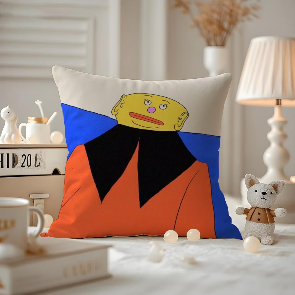 Cute Retro Illustration Cushion Cover Pattern Printed Pillowcase For Living Room Sofa Cushion Cover & Bedroom Decor