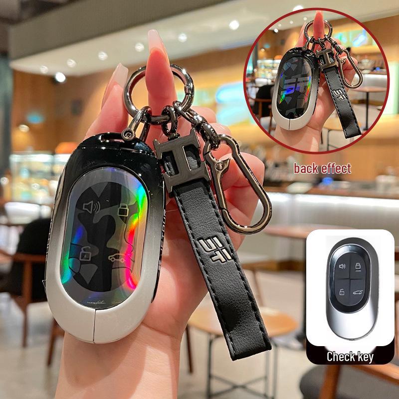 Chery Jetour Shanhai L9/L7 Hybrid 2025 Key Cover: Colorful Black & White Protective Shell with Buckle