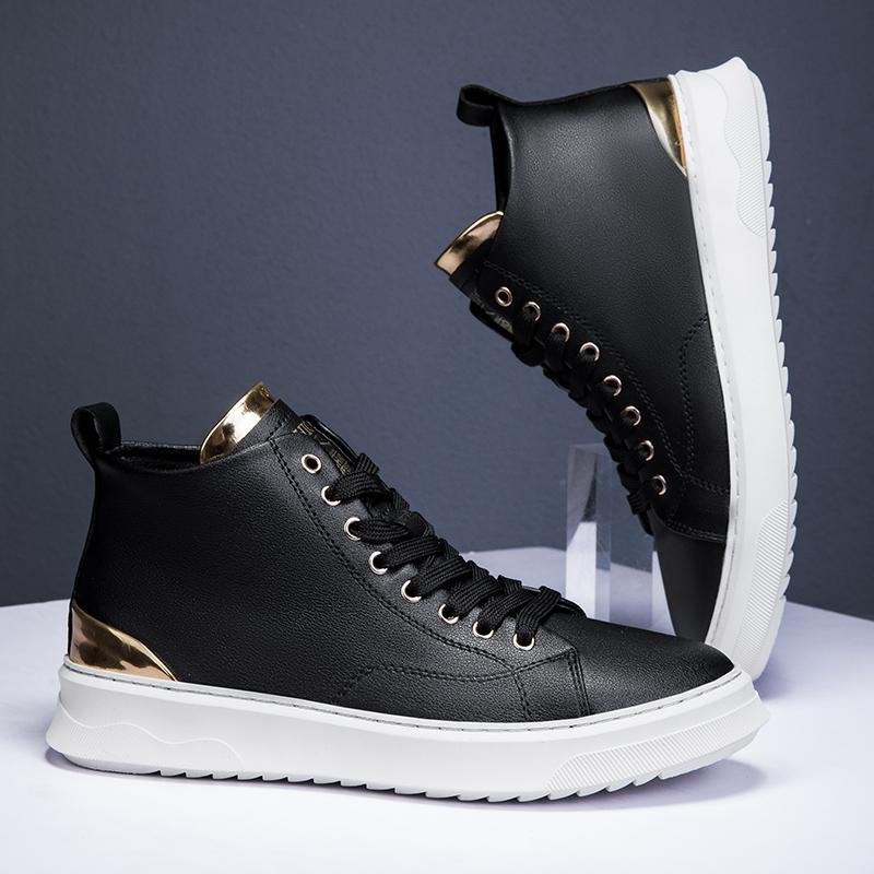 Mode Warme Plüsch Fell Winter Herrenstiefel Mode Trendige Herren High Top Schuhe Outdoor Vielseitige Freizeitschuhe Reise Herren Stiefeletten Botas