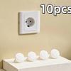 10pcs EU Childproof Socket Covers - Safety Plug Protectors with Pull Rings, Durable Outlet Guards for European Standard Sockets