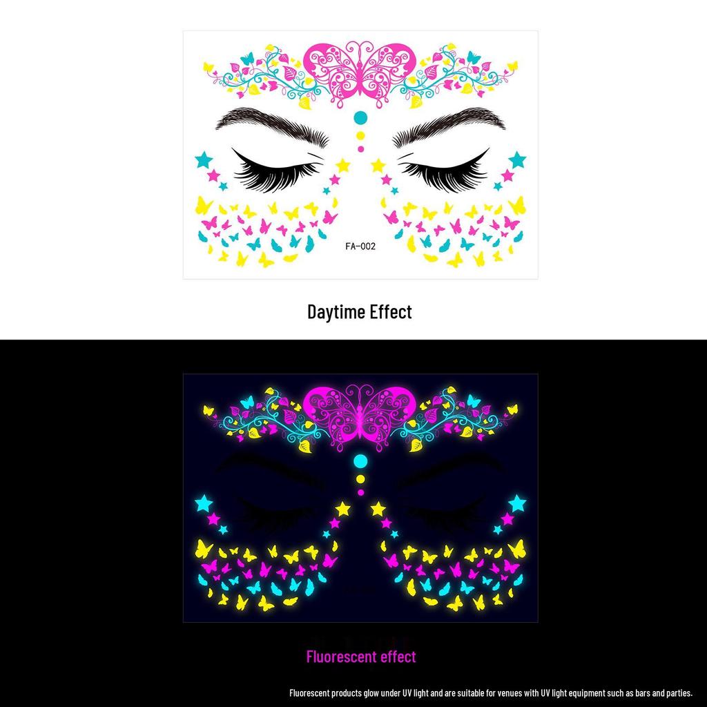 Creative Fluorescent Waterproof Full Arm and Face Tattoo Sticker