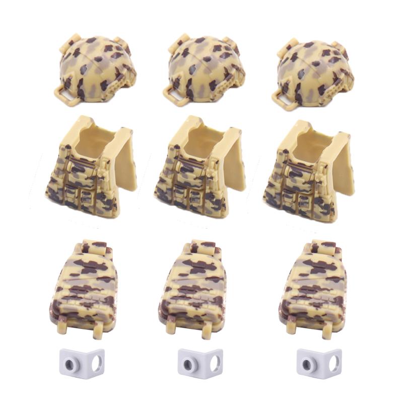 MOC Military Modern Weapon Accessories Building Blocks Character Backpacks Helmets Vests Armors Night Vision Devices Bricks Toy