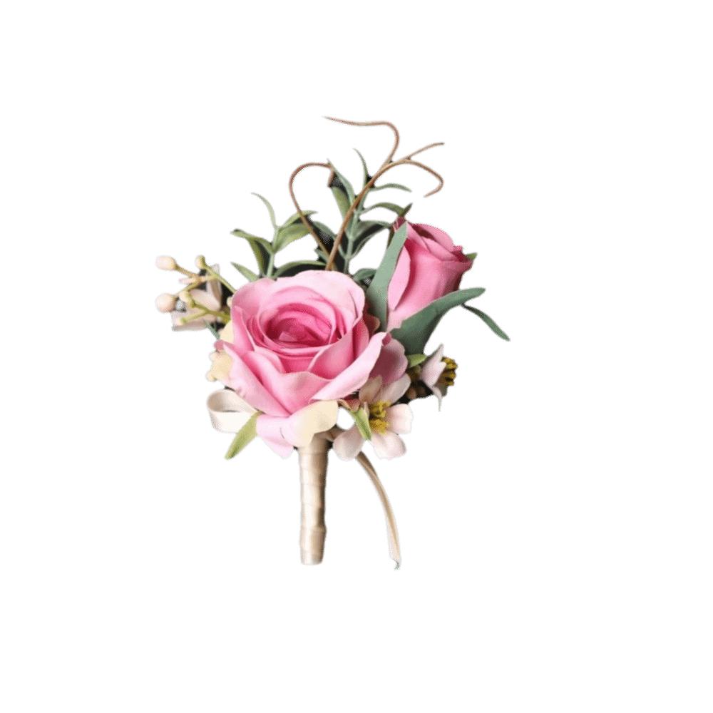 Elegant Wedding Wrist Corsage Pearl White Roses Groom s Chest Flower Rose Corsage Bridesmaid фиолетовый