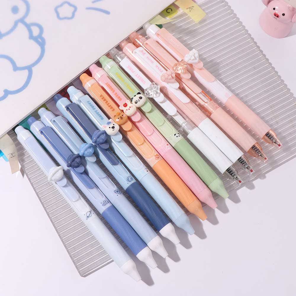 4pcs INS Erasable Gel Pen Cute Neutral Pen Cartoon Erasable Pens Writing Supplies
