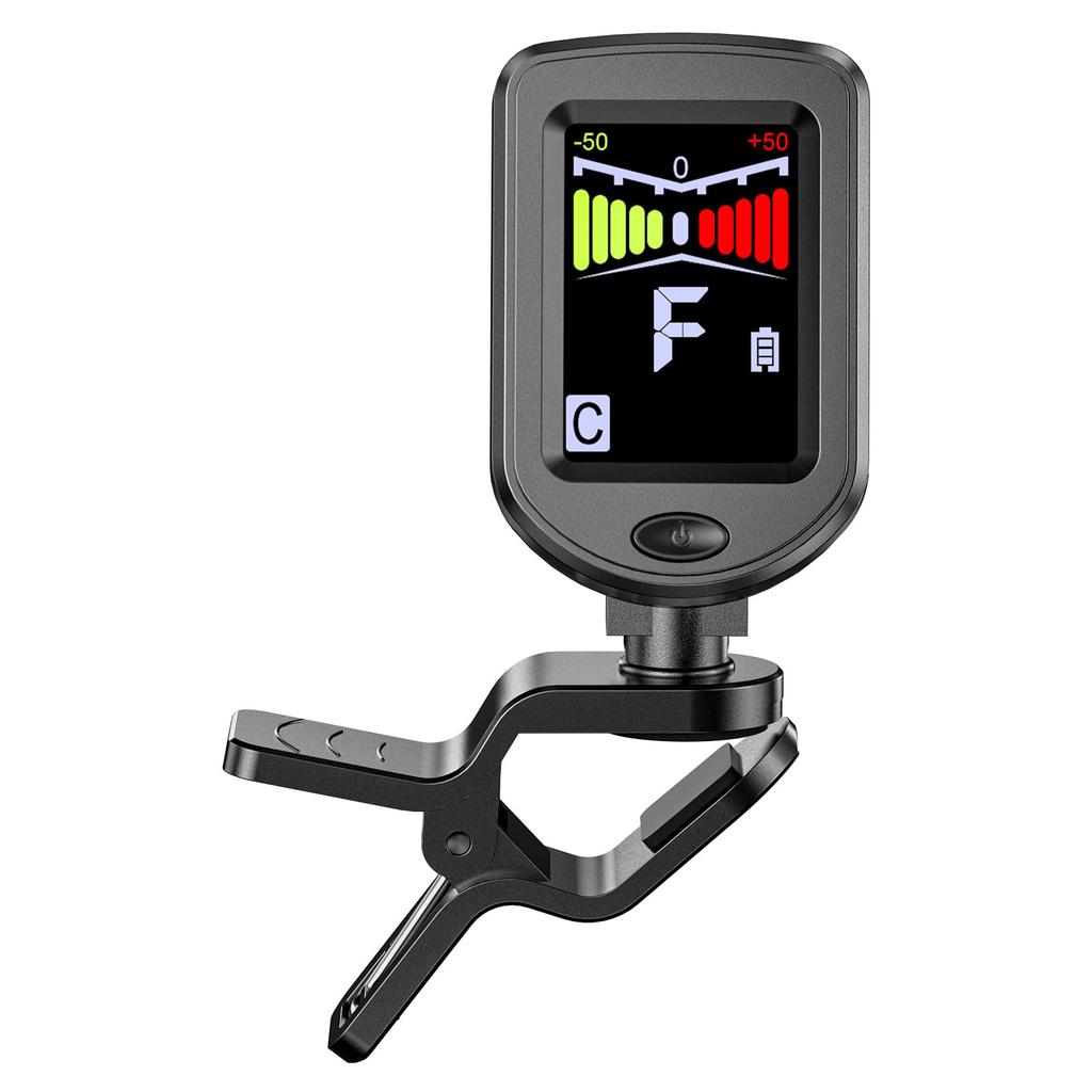 New Bee GT20 Guitar Tuner, High-Precision Clip-on Tuner with Auto-Off, Compact, Black